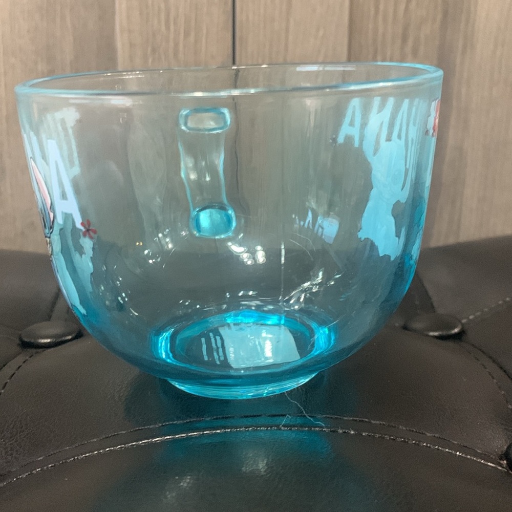 New Disney's Stitch Ohana Blue Clear Glass Tea Cup Coffee Mug Lilo & Stitch - Picture 3 of 8